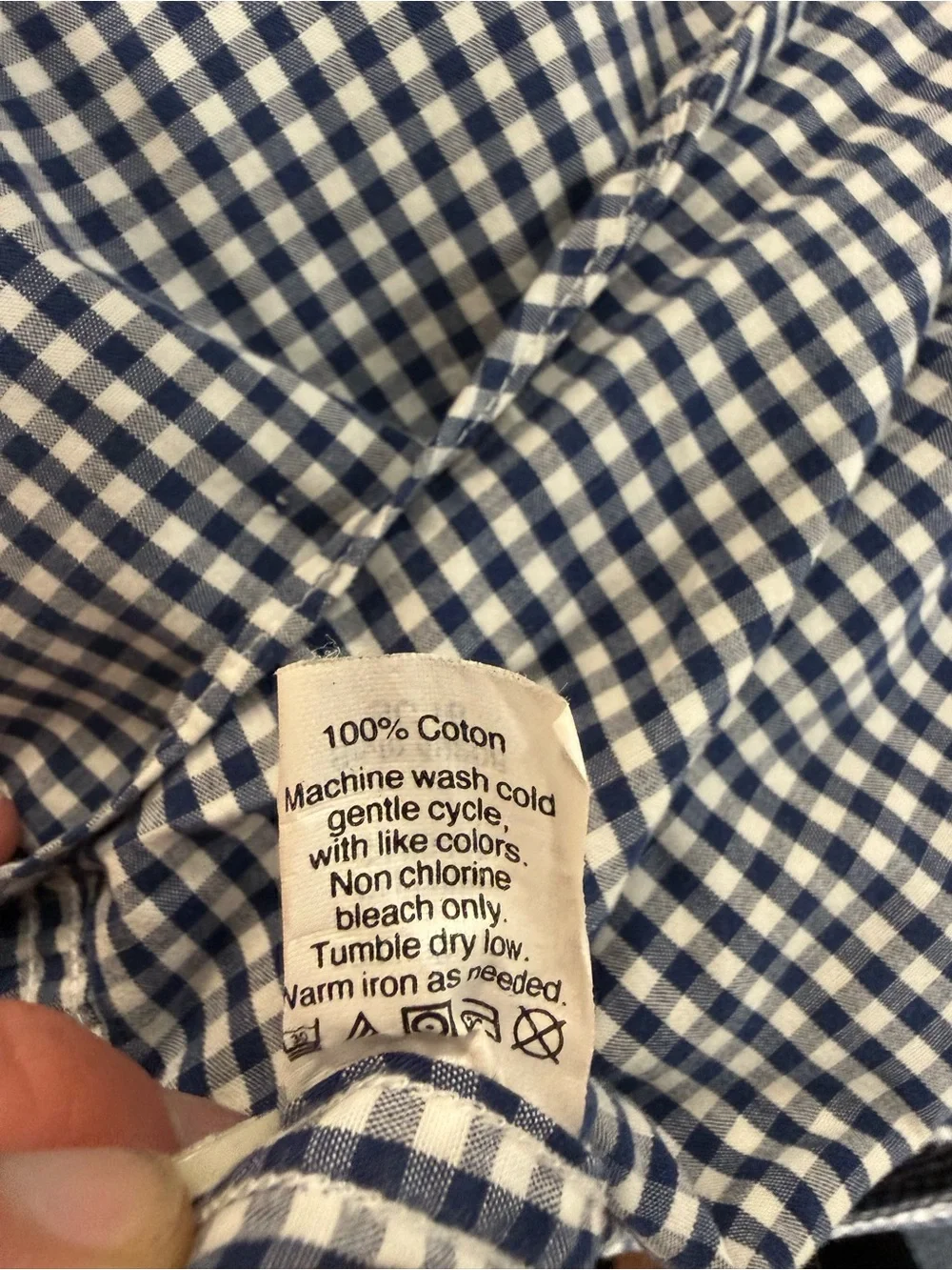 J.Crew Men’s Slim Washed Navy Gingham Shirt M